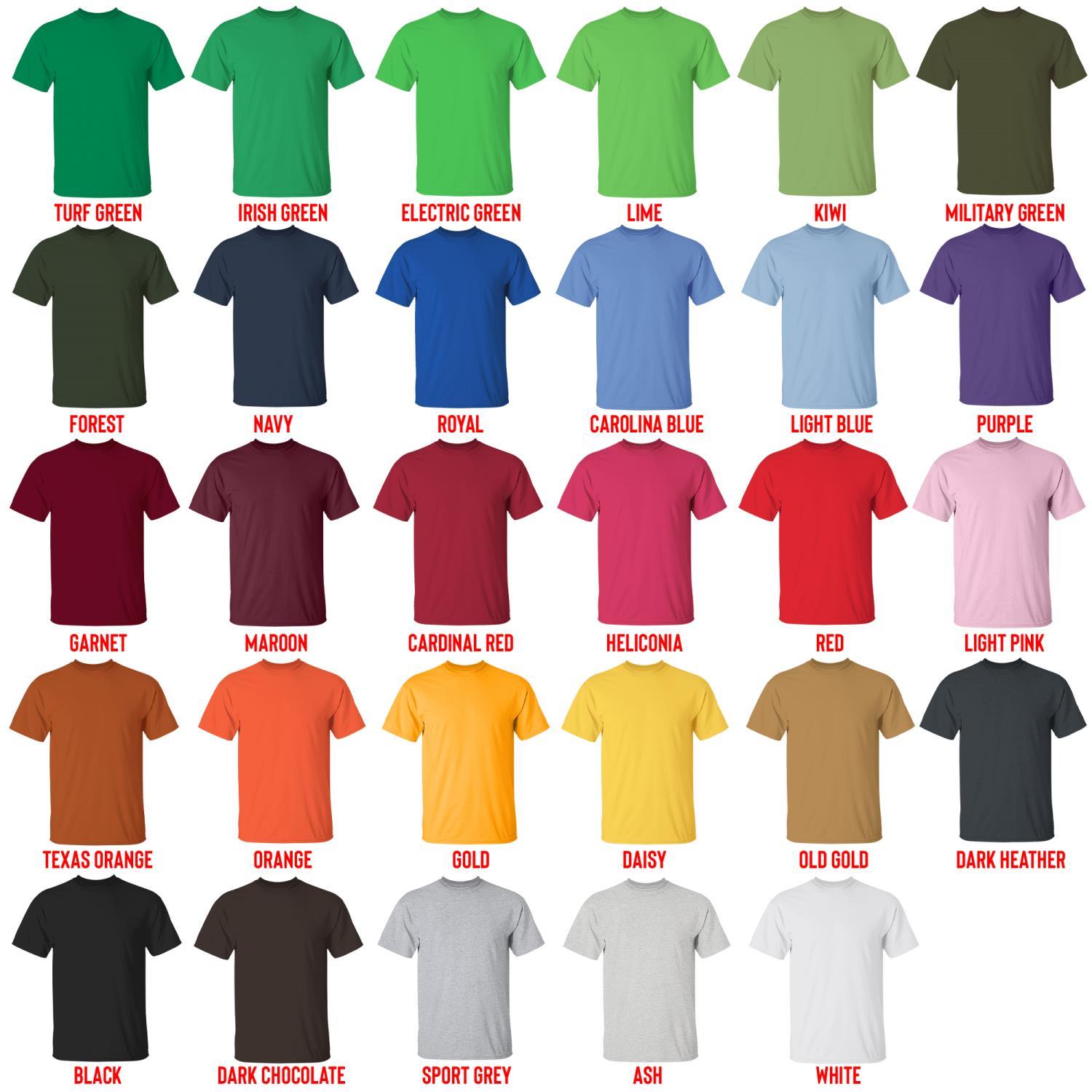 t shirt color chart - Blink 182 Band Store