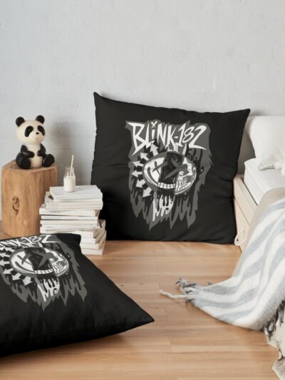 Bw Smiley Throw Pillow Official Blink 182 Band Merch
