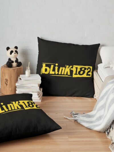 182 Eyes The Blink Throw Pillow Official Blink 182 Band Merch