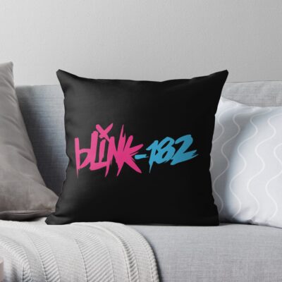 The Eyes Blink Record 182 Times Throw Pillow Official Blink 182 Band Merch