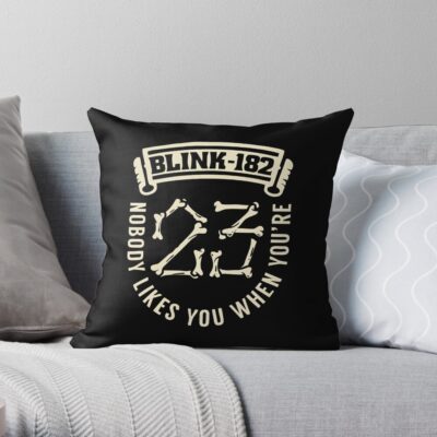 Blink The Eyes 182 Throw Pillow Official Blink 182 Band Merch