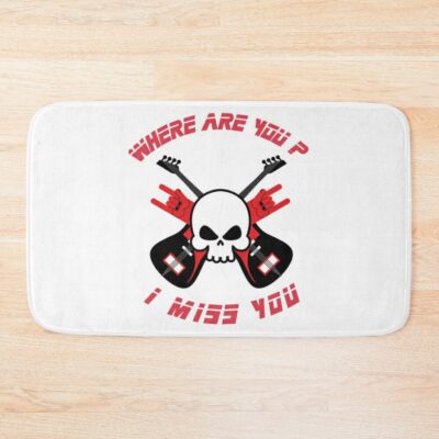 Skull Band Where Are You Rock B-182  Redbubble Bath Mat Official Blink 182 Band Merch