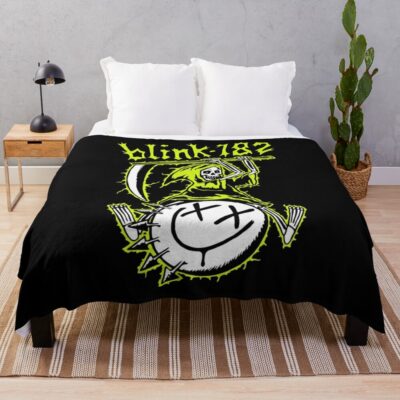Devil With Sickle Throw Blanket Official Blink 182 Band Merch