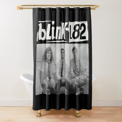 Retro, H, Workaholics Blink 182 Shirt, Blink 182 T Shirt, Blink 182 Tee, Vintage Blink 182 Shirt, Blink 182 Band Tee, Blink 182 Rock Shirt, Vintage Style Shirt Shower Curtain Official Blink 182 Band Merch