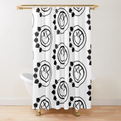 Blink The Eyes 182 Times Shower Curtain Official Blink 182 Band Merch